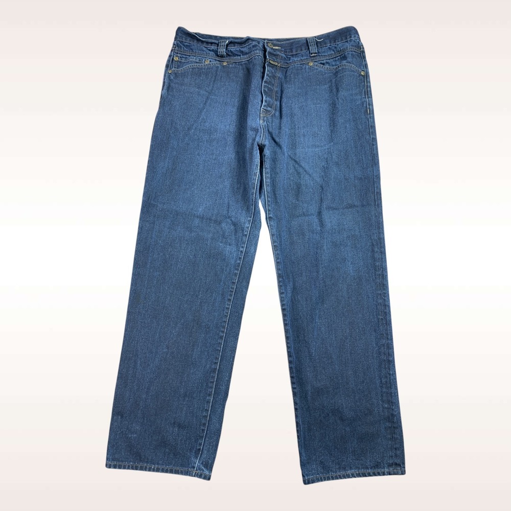 Girbaud Jeans Mens 38x30 Blue X Button‎ Regular Fit Y2K Streetwear 90s Hip Hop